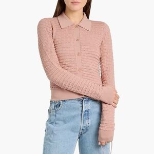 NEW FRAME The Smocked Silk & Cotton Cardigan Medium